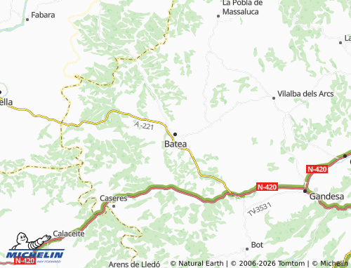 MICHELIN Batea map - ViaMichelin