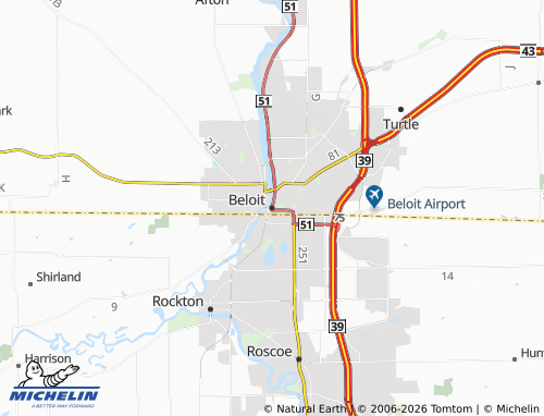Kaart MICHELIN Beloit - ViaMichelin
