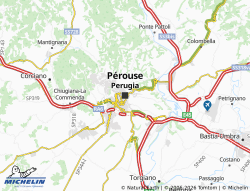 MICHELIN Perugia map - ViaMichelin