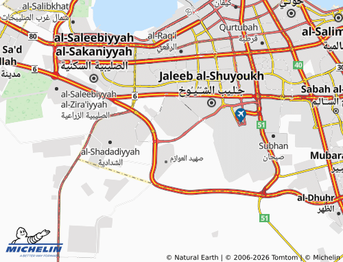 MICHELIN Abdullah Al Mubarak-West Jleeb 6 map - ViaMichelin