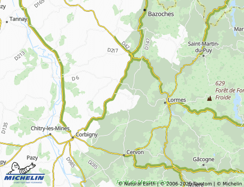 Mappa MICHELIN Magny-Lormes - ViaMichelin