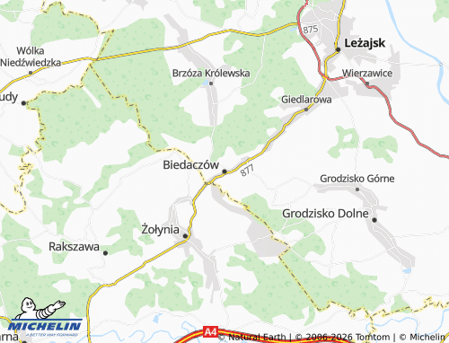 MICHELIN Biedaczów map - ViaMichelin