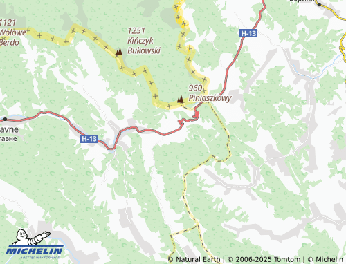 MICHELIN Uzhok map - ViaMichelin