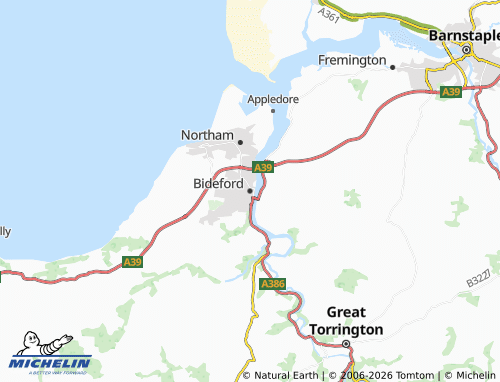 MICHELIN Bideford map - ViaMichelin