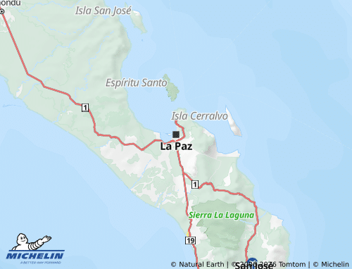 Carte MICHELIN Basse-Californie-du-Sud - ViaMichelin