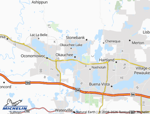 Carte MICHELIN Okauchee - ViaMichelin