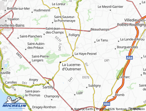 Carte MICHELIN La Haye-Pesnel - ViaMichelin