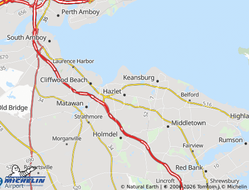 Mappa MICHELIN Hazlet - ViaMichelin