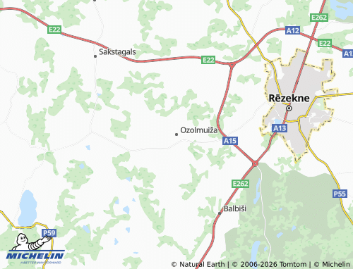 Mapa MICHELIN Ozolmuižas pagasts - ViaMichelin