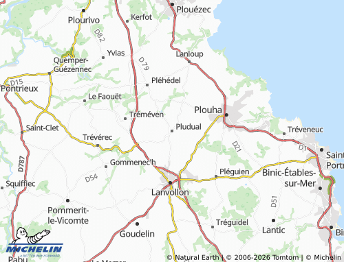 Mapa MICHELIN Pludual - ViaMichelin