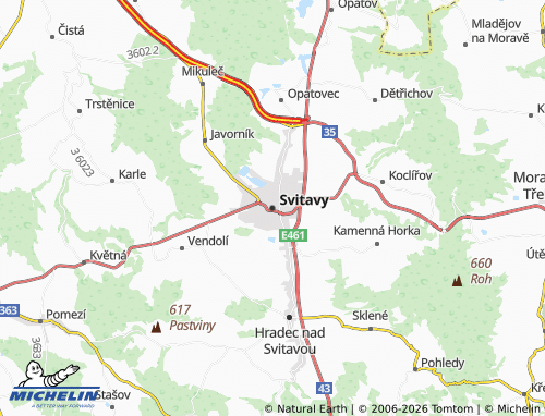 MICHELIN Svitavy map - ViaMichelin