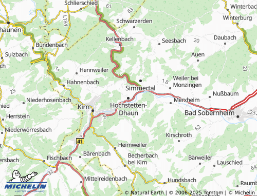 MICHELIN Hochstetten-Dhaun map - ViaMichelin