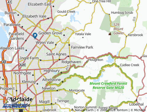 MICHELIN Tea Tree Gully map - ViaMichelin