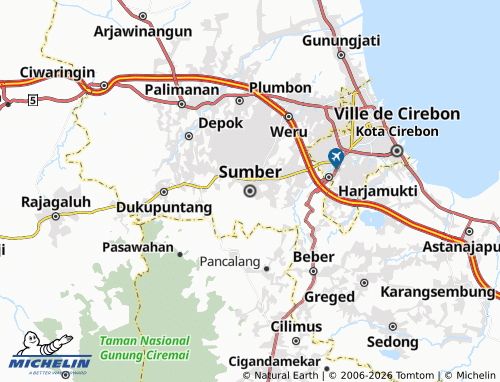MICHELIN Sumber map - ViaMichelin