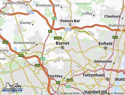 Mappa MICHELIN Barnet - ViaMichelin