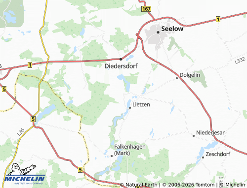 MICHELIN Lietzen Nord map - ViaMichelin