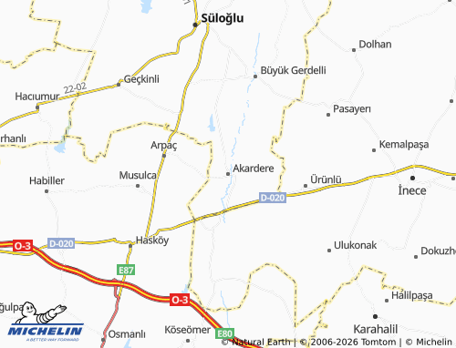 MICHELIN Akardere map - ViaMichelin