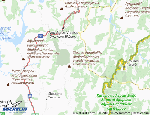 MICHELIN Kastanoula map - ViaMichelin