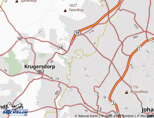 Kaart MICHELIN Ruimsig Extension 32 - ViaMichelin