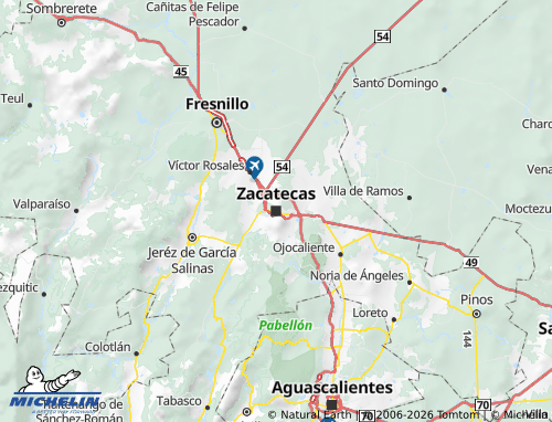 MICHELIN Zacatecas map - ViaMichelin