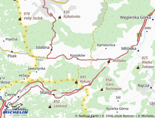 MICHELIN Koniaków map - ViaMichelin