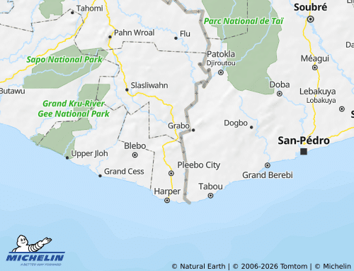 MICHELIN River Gee map - ViaMichelin