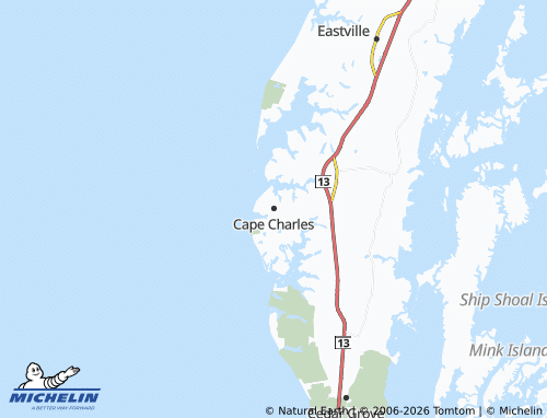 Mappa MICHELIN Cape Charles - ViaMichelin