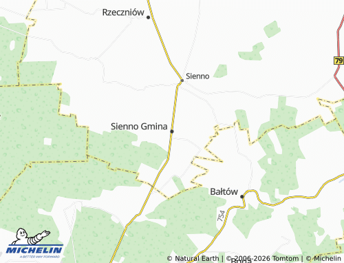 MICHELIN-Landkarte Sienno Gmina - ViaMichelin