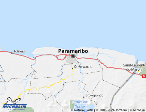 MICHELIN-Landkarte Paramaribo - ViaMichelin