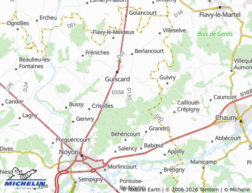 MICHELIN Quesmy map - ViaMichelin