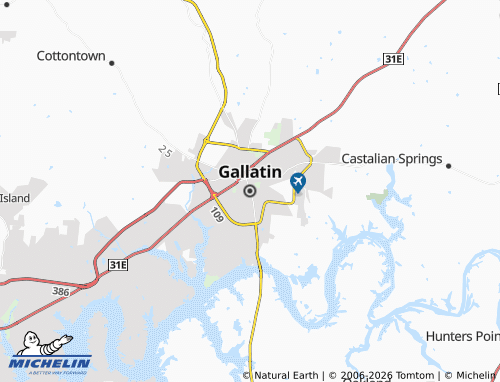 Mapa MICHELIN Gallatin - ViaMichelin