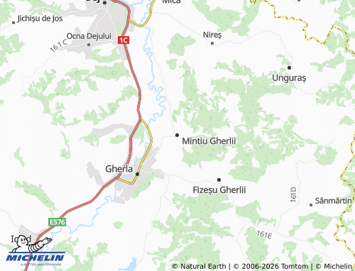 MICHELIN Mintiu Gherlii map - ViaMichelin