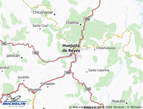 Mappa MICHELIN Huejutla de Reyes Centro - ViaMichelin