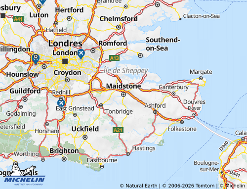 Carte MICHELIN Kent - ViaMichelin