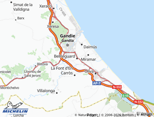 Mappa MICHELIN Bellreguard - ViaMichelin