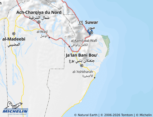 Mapa MICHELIN Janoub al-Sharqiyyah - ViaMichelin