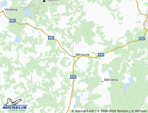 Mapa MICHELIN Bērzaunes pagasts - ViaMichelin