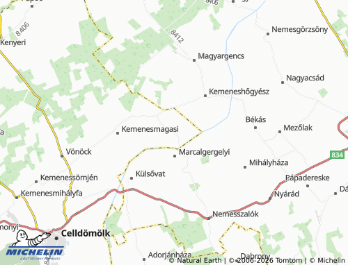 Mapa MICHELIN Szergény - ViaMichelin