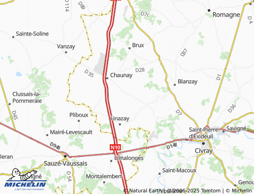 MICHELIN Champagné-le-Sec map - ViaMichelin