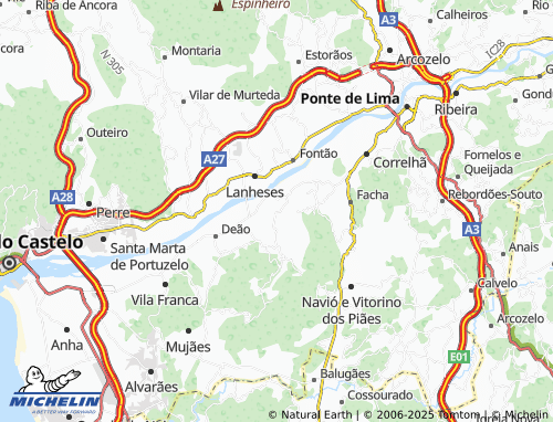 MICHELIN Boavista de Geraz do Lima-Santa Maria map - ViaMichelin