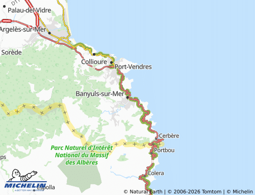 Carte MICHELIN Banyuls-sur-Mer - ViaMichelin