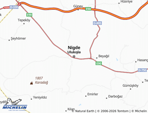 MICHELIN Nigde map - ViaMichelin