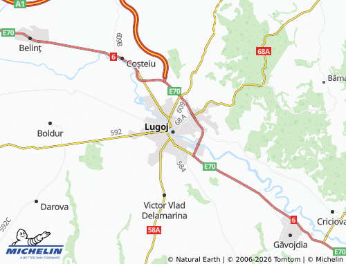 Kaart MICHELIN Lugoj - ViaMichelin