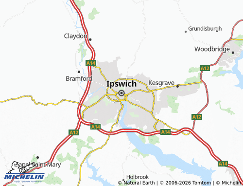 Carte MICHELIN Ipswich - ViaMichelin