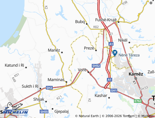 MICHELIN-Landkarte Gërdec - ViaMichelin