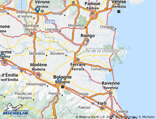 MICHELIN-Landkarte Ferrara - ViaMichelin