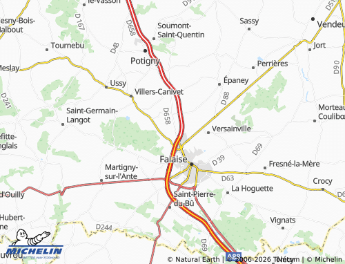 MICHELIN Aubigny map - ViaMichelin