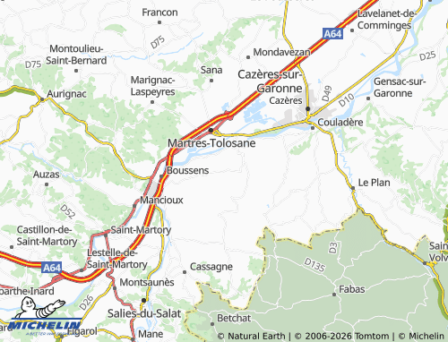 Mappa MICHELIN Montclar-de-Comminges - ViaMichelin