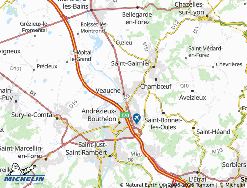 Carte MICHELIN Veauche - ViaMichelin