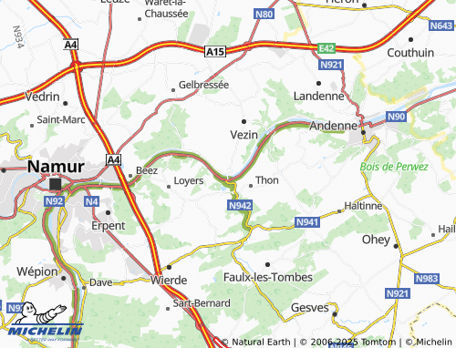MICHELIN Namêche map - ViaMichelin
